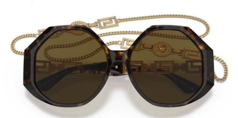 VERSACE VE4395 534673 Havana Square Women’s 59 mm Sunglasses