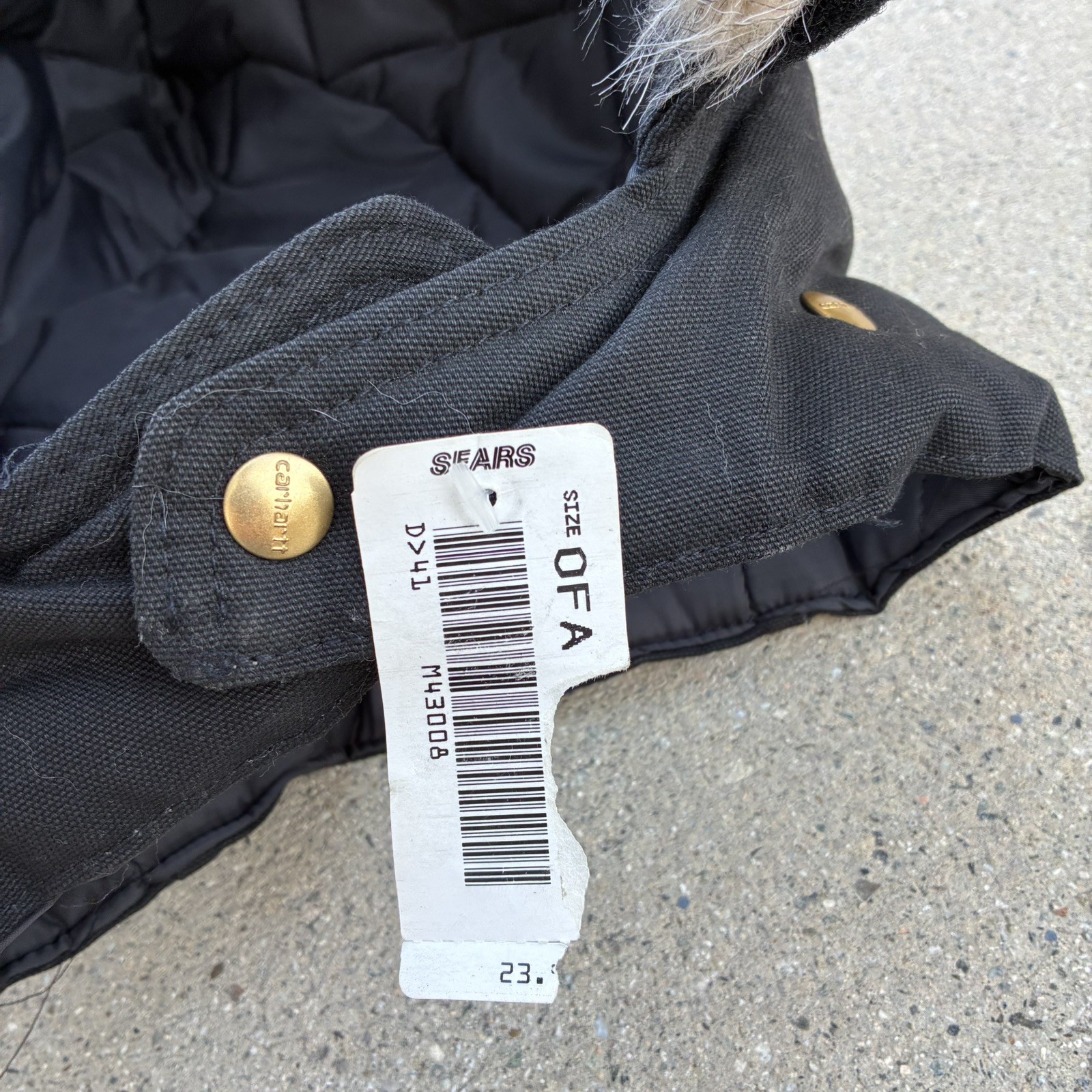 Carhartt Hood Mens A01 BLK Black Arctic Quilt Lined Fur Snap On USA NWT VTG