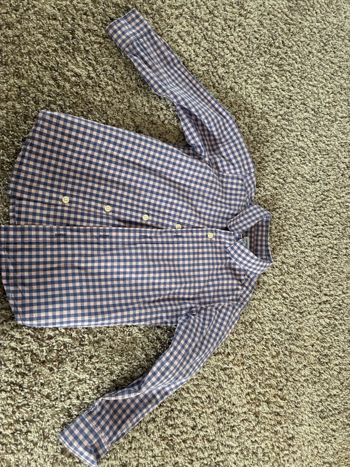 Carters Kids Boys Plaid Button Down Long Sleeve Shirt Lot of 2