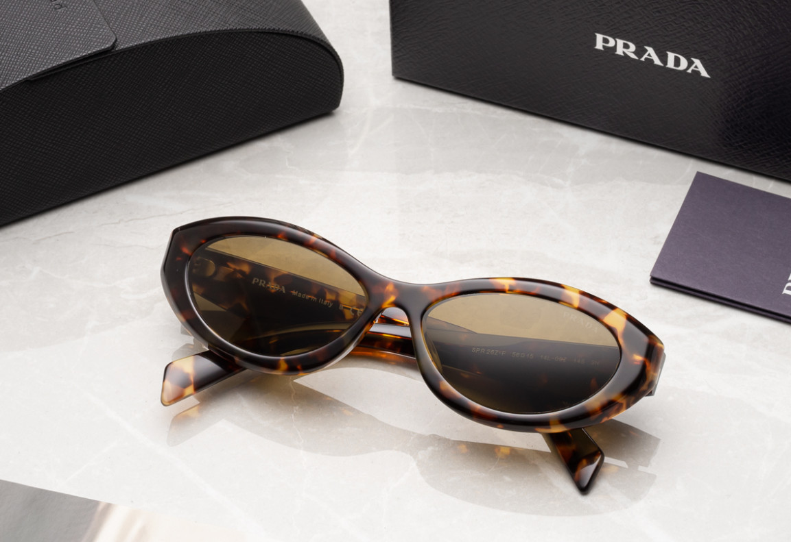 PRADA PR 26ZS 14L09Z Honey Tortoise Brown Women’s 55 mm Sunglasses NEW 100%