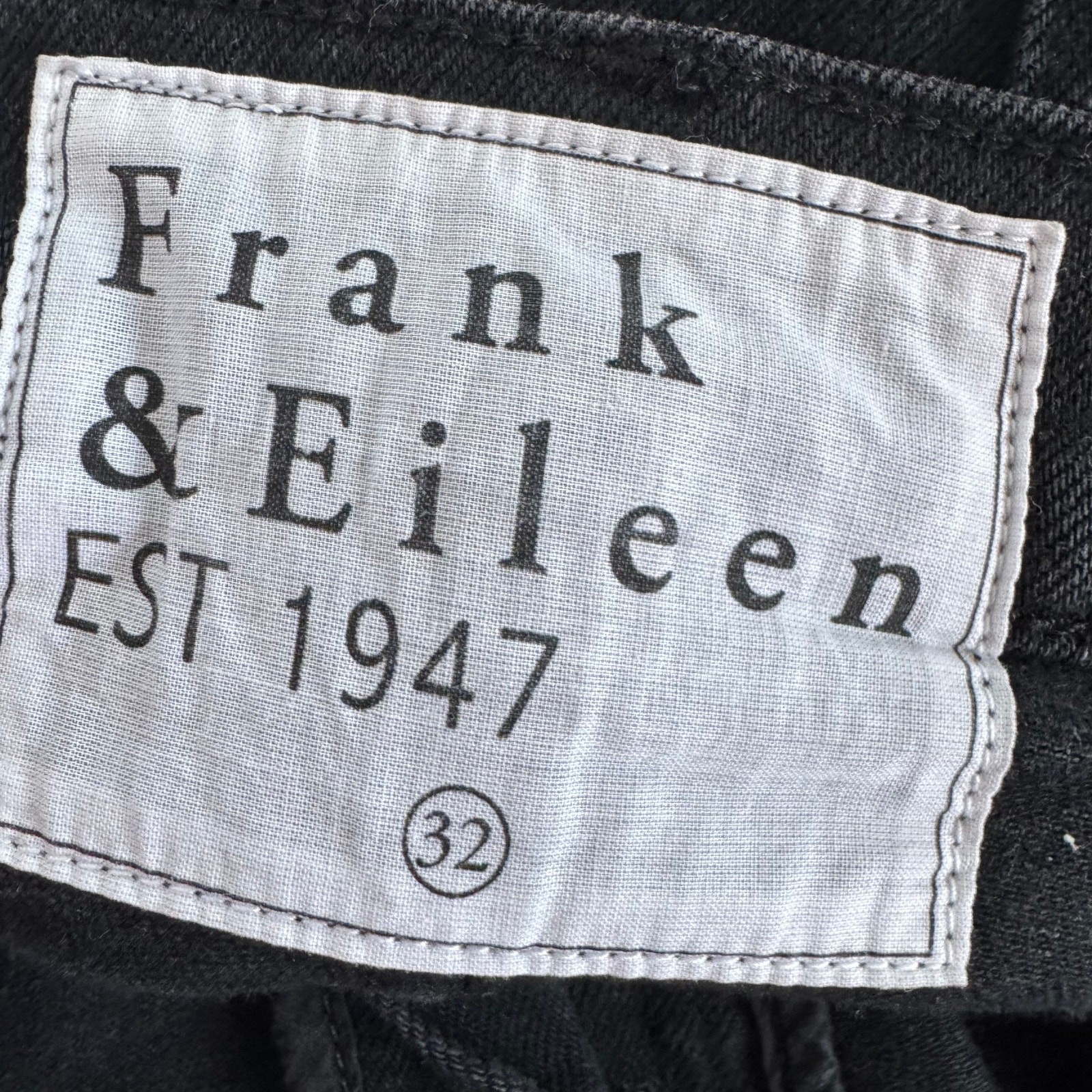 Frank & Eileen Denim Monaghan Raw Hem Jeans Black Sz 32
