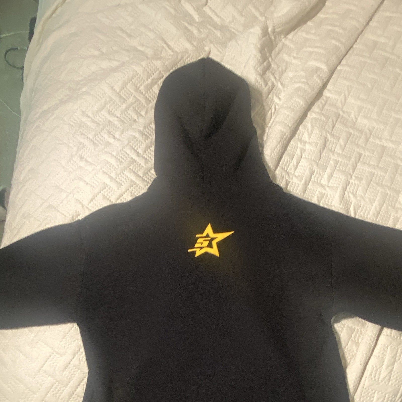 sp5der Black Pullover Hoodie Teens S Spider Web Graphic Rhinestones Hooded