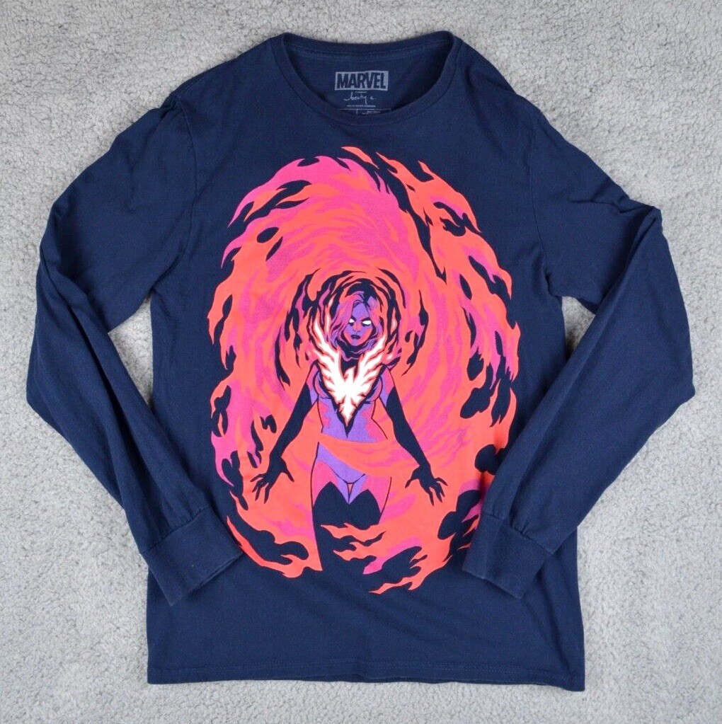 Marvel Dark Phoenix Long Sleeve Navy Tee by Loot Crate New