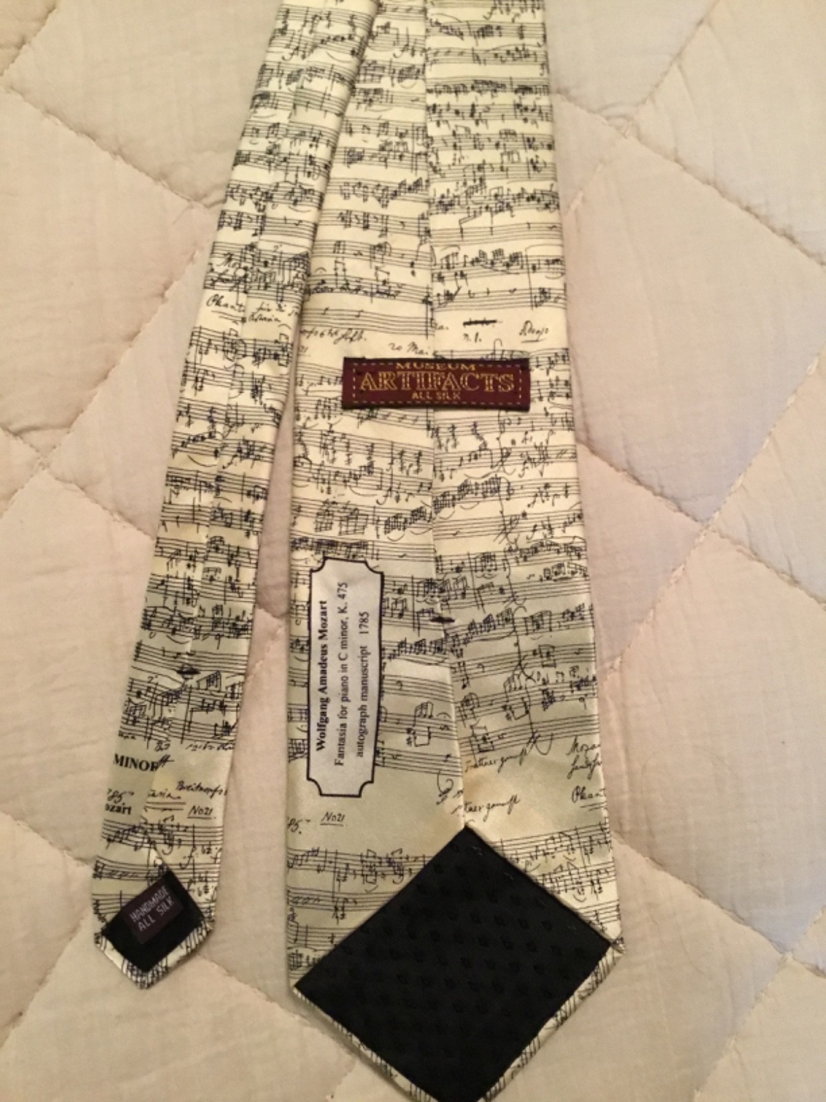 Museum Artifacts Men’s Necktie Wolfgang Amadeus Mozart Fantasia in C Minor