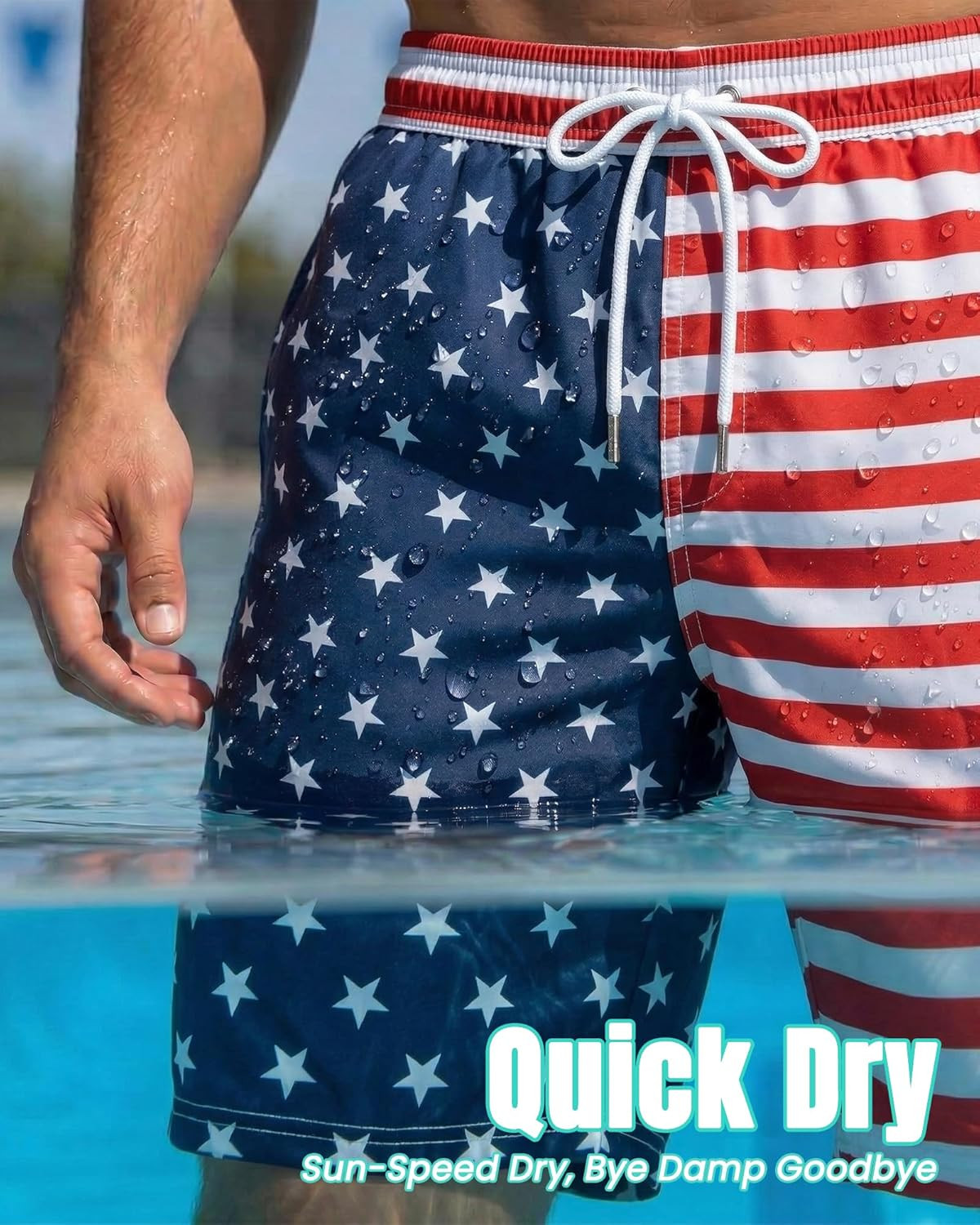 7 Inch Men Swim Trunks with Compression Breathable Liner Quick Dry Zipper Pocket