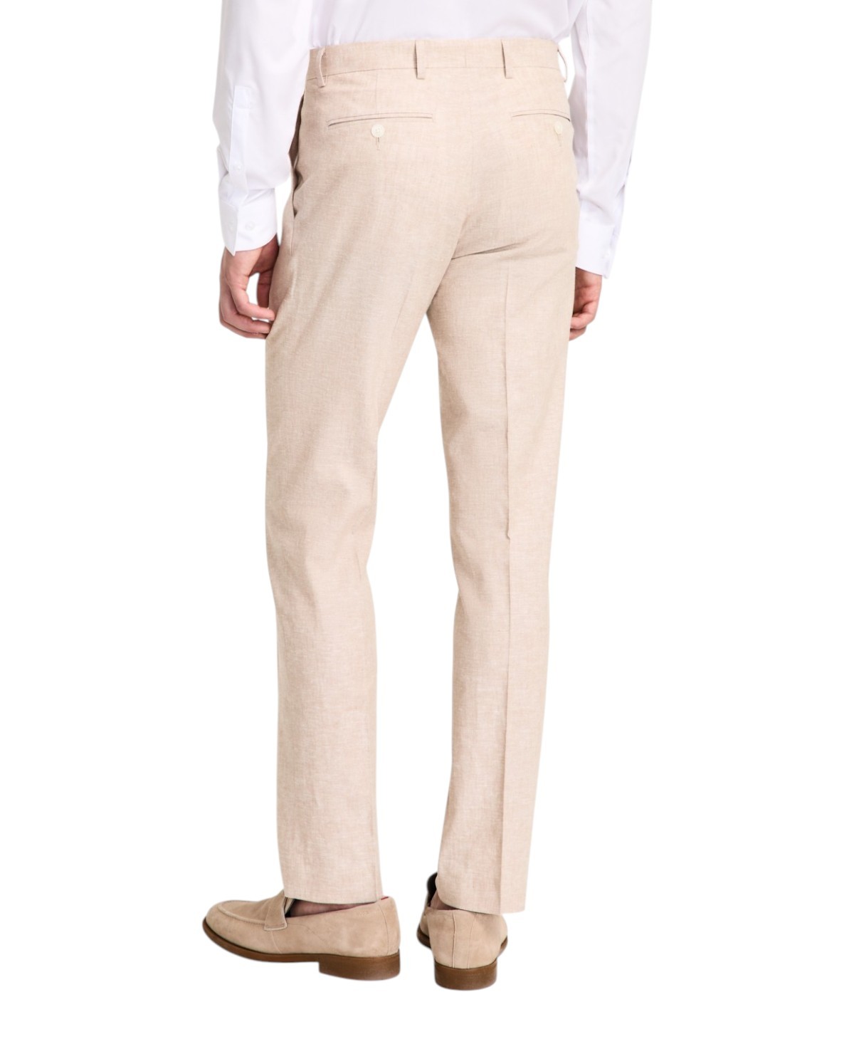 Tommy Hilfiger Mens Modern fit Linen Dress Pants 46 / 30 Beige Solid