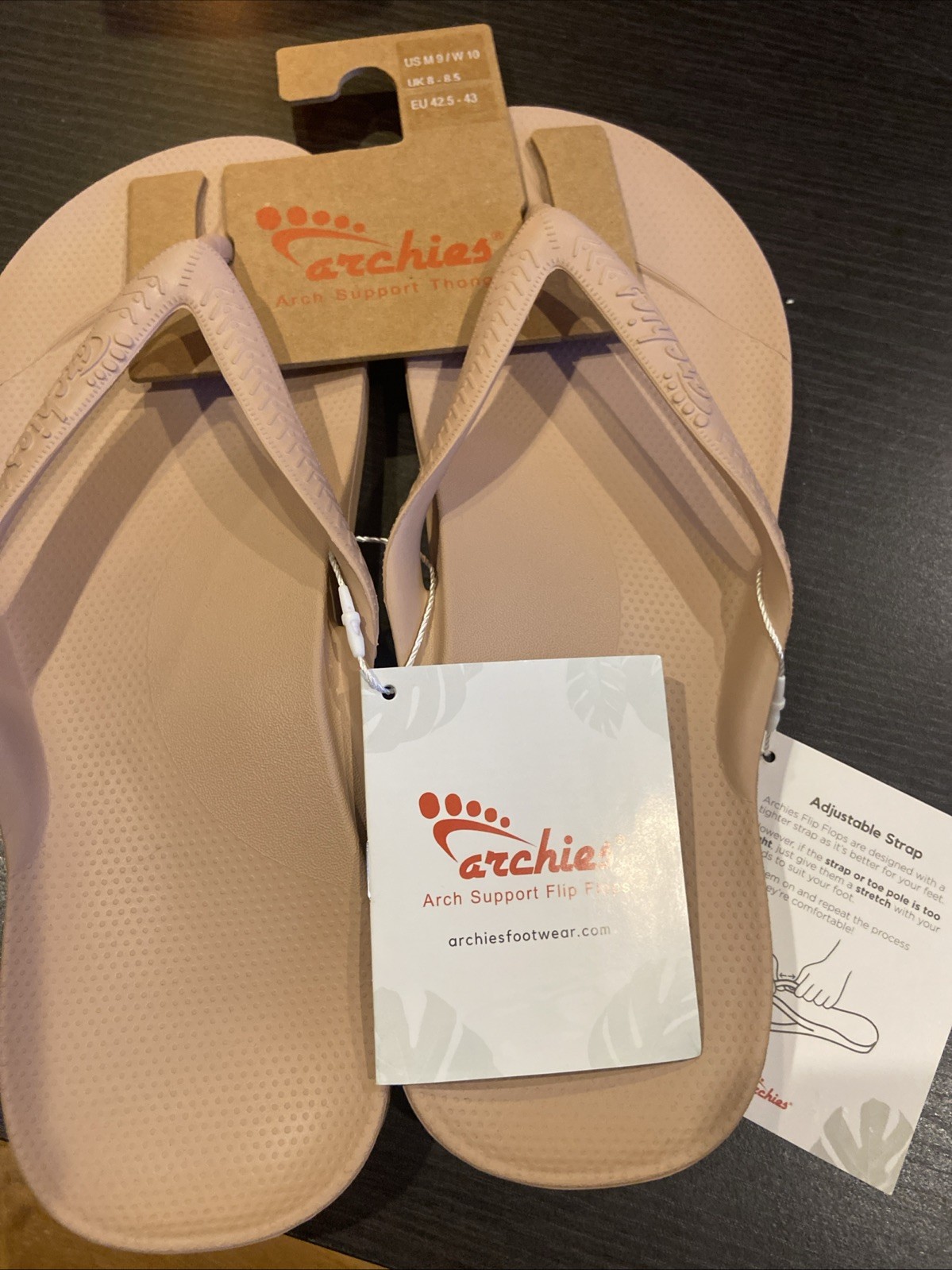 Size 10 Women’s Archies, Arch Support Flip Flop ARCHFLIP-TAN SYNTHETIC