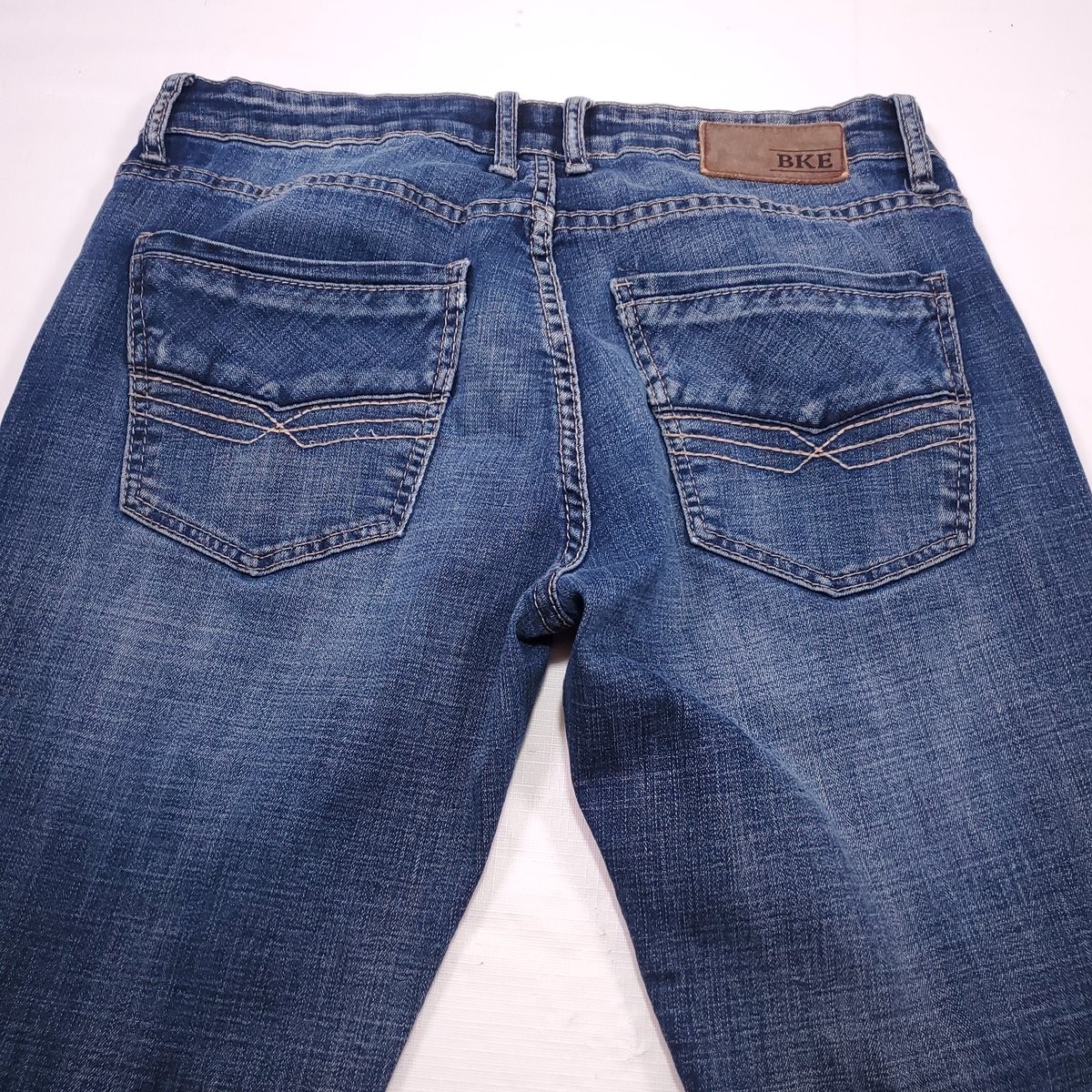 Buckle BKE Carter 32L Mens Jeans Blue 32×33 Straight Leg Stretch Designer Denim