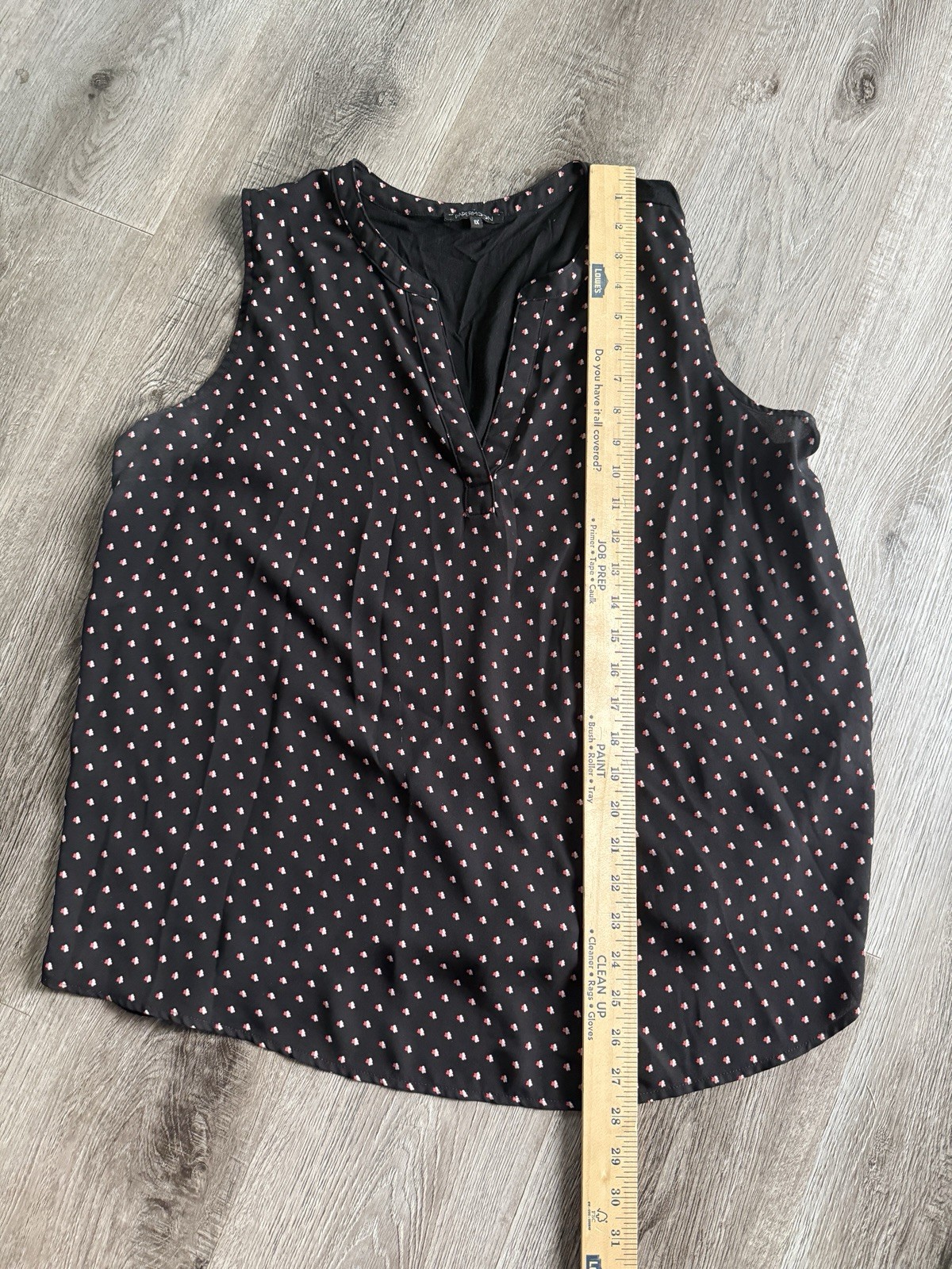 Women’s Black Pink White Polka Dot V-Neck Sleeveless Top Size 1X – A0043