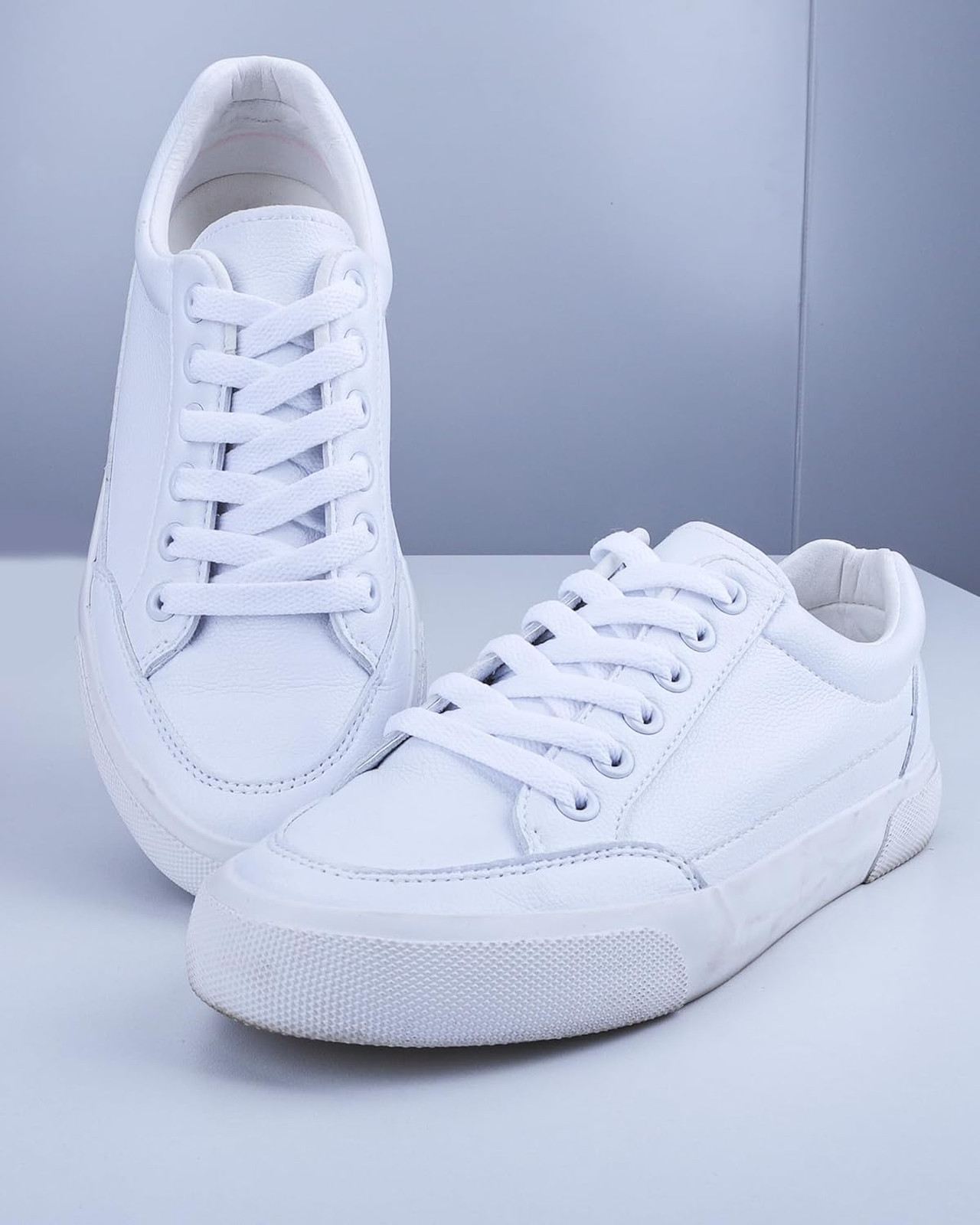 Shoe Laces for Sneakers Flat Polyester 54 Inch White 4 Pairs Athletic Casual