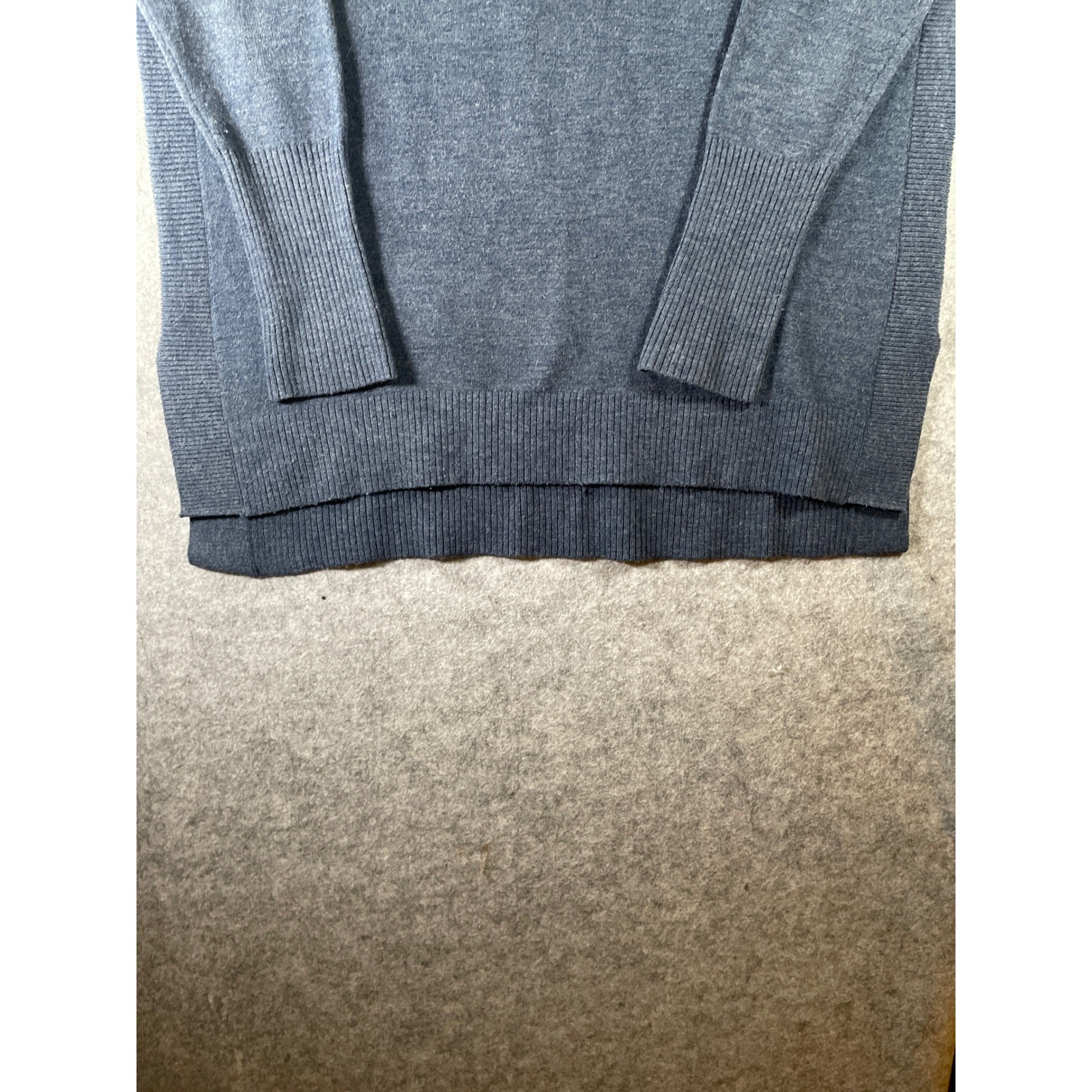 French Connection Mens Charcoal Gray Turtleneck Sweater High Low Hem Size M