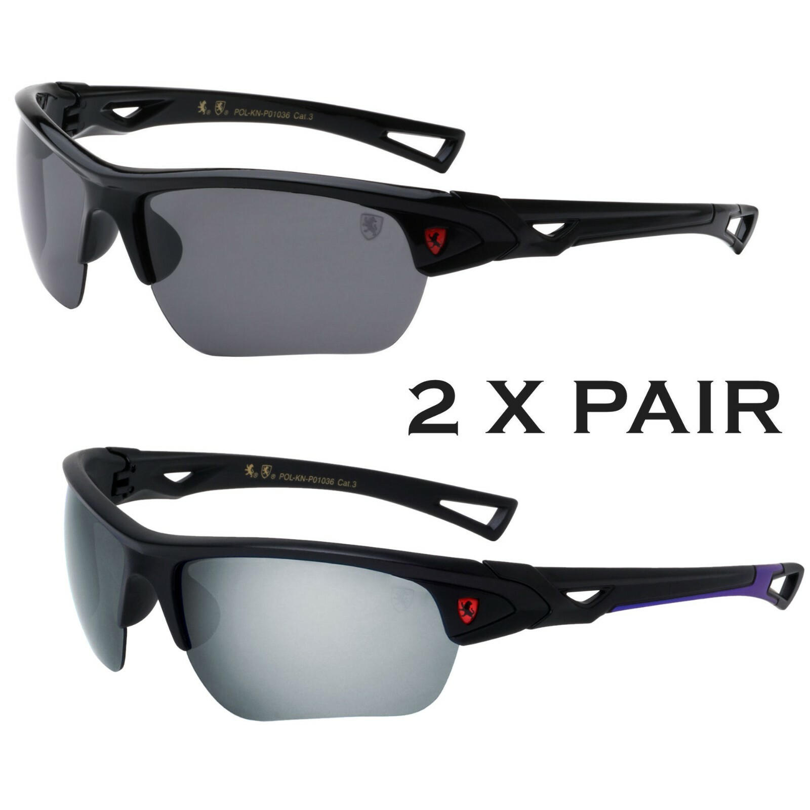 2Pair New Polarized Men Anti Glare Fishing Cycling Driving Sport Sunglasses