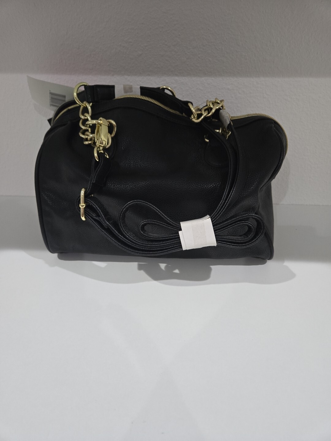 BETSEY JOHNSON Sequin Stripes,Stripe Medium Satchel NWT Black