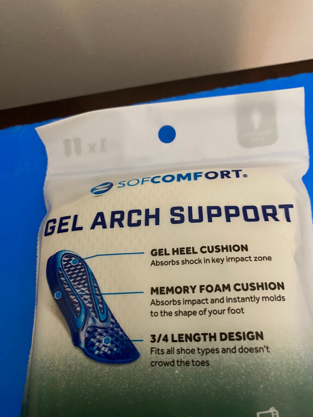 NEW MEN’S SIZE 7-13 SOF COMFORT GEL ARCH SUPPORT MEMORY FOAM INSOLE-TRIM TO FIT