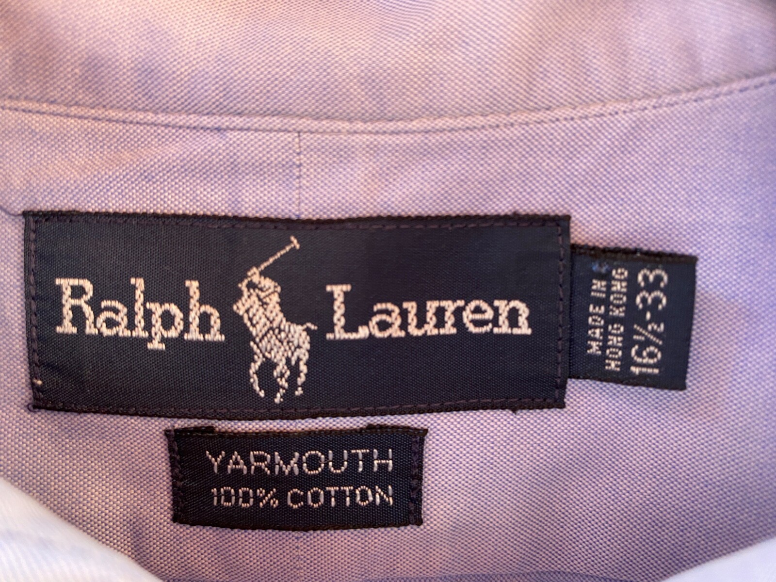 Ralph Lauren Yarmouth 100% Cotton Solid Blue Dress Shirt Men’s 16.5 – 33
