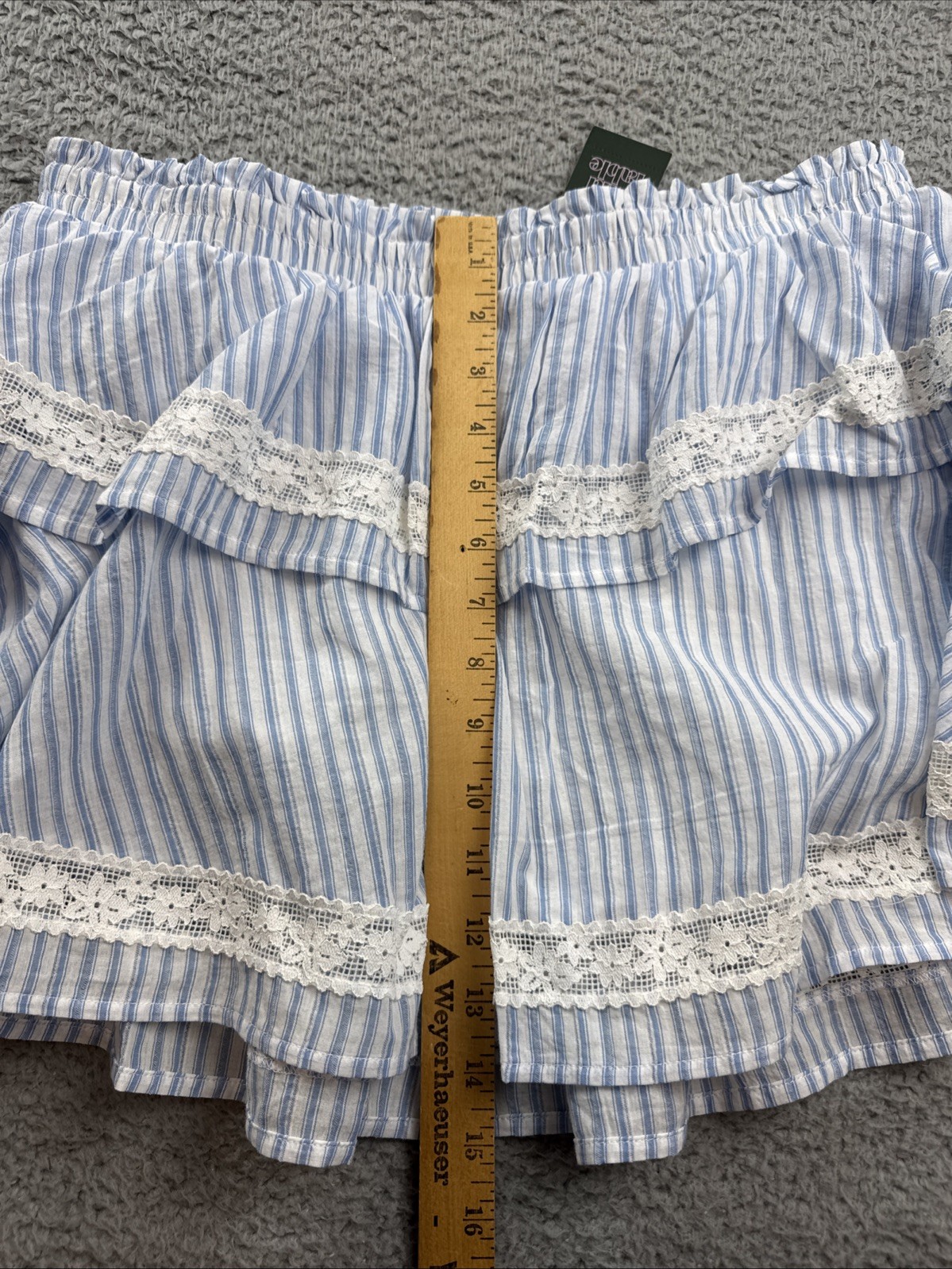Wild Fable Womens Medium Light Blue Tiered Lace Trim Mini A-Line Skort