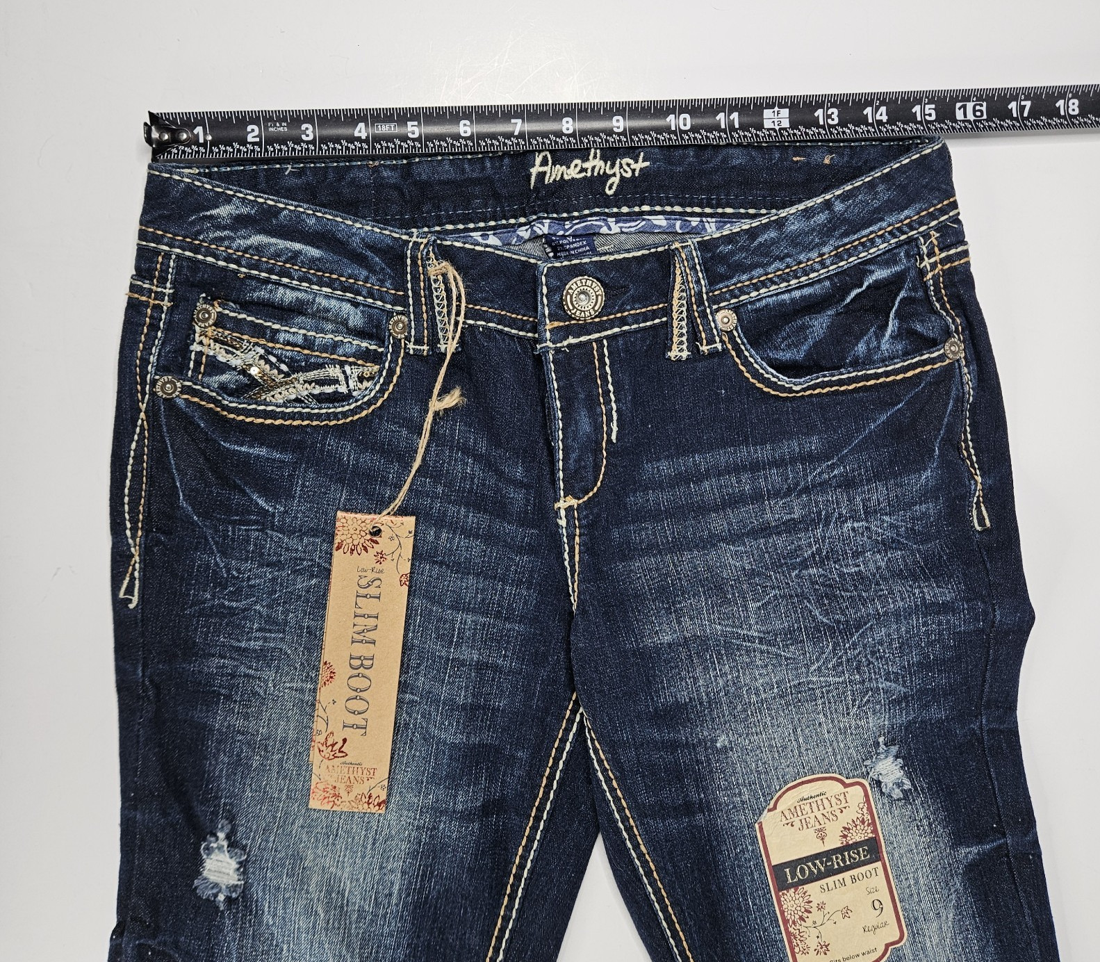 Amethyst Jeans Women’s Size 9 Low-Rise Bootcut Denim Blue