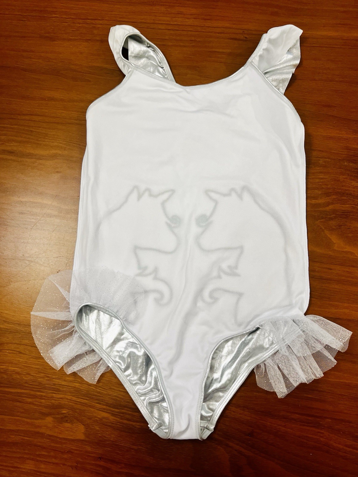 Betsey Johnson Girls Silver Unicorn Stars One Piece Swimsuit Size XL (14)