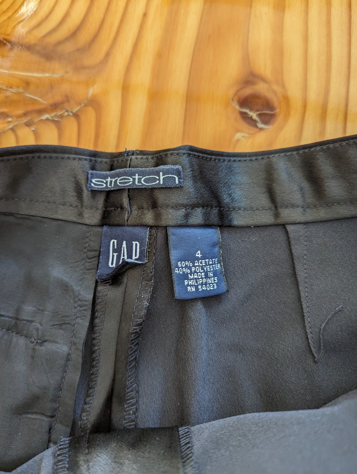 Gap stretch sz 4 black trouser pants acetate polyester blend