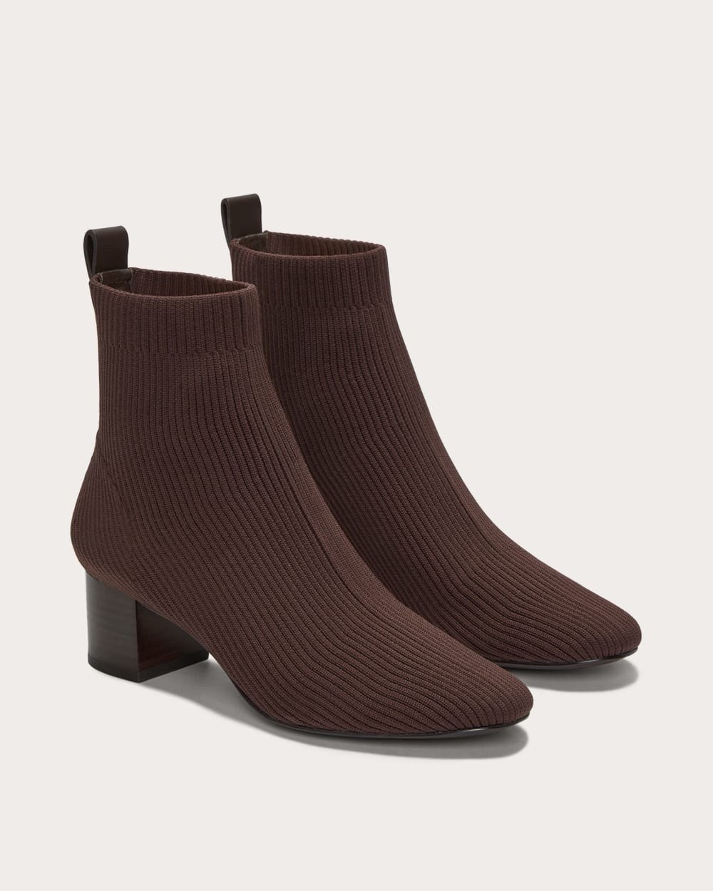 Everlane The Glove Boot Rib Knit Ankle Sock Boots Size 6 Brown ReKnit Block Heel