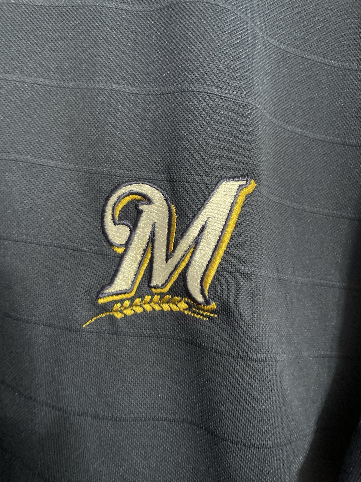 Polo Antigua Milwaukee Brewers Men’s M Navy Blue Short Sleeve Embroidered Logo