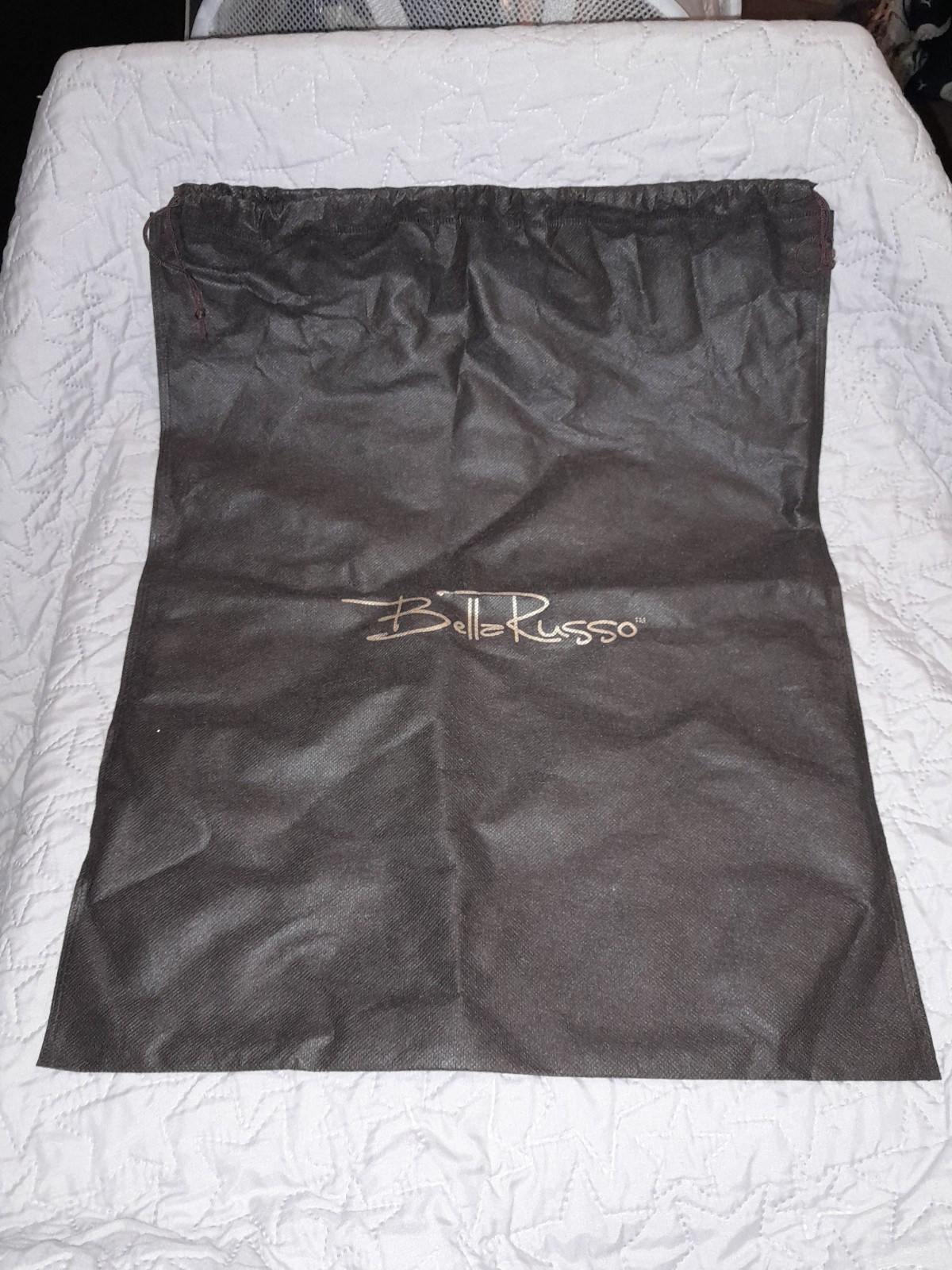 Bella Russo Dust Bag ONLY Brown w/ Gold Lettering Drawstring 21″ x 14.5″