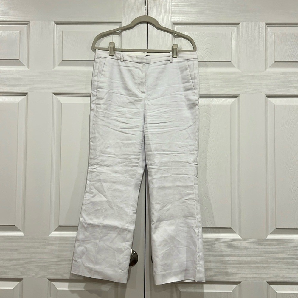 J. Crew Kaya Pant in Stretch Linen Blend White Size 10