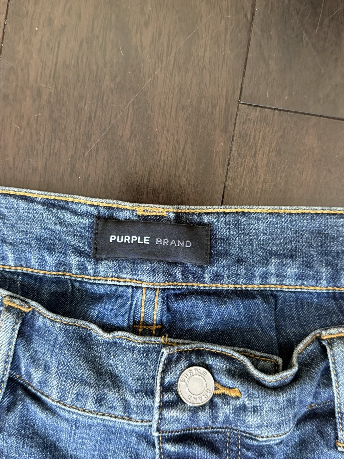 Purple Brand P004 Slim Fit Low Rise Flare Jeans Indigo Wash Size 40