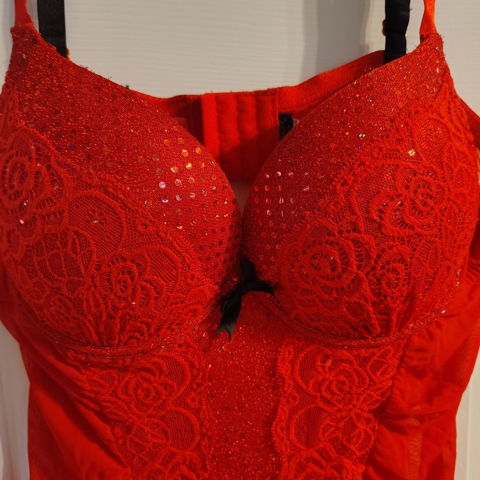passion forever brand red sequin night chemise