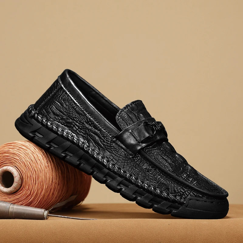 Men Business Dress Driving Moccasin Leather Loafers Shoes Outdoor Flats Shoes