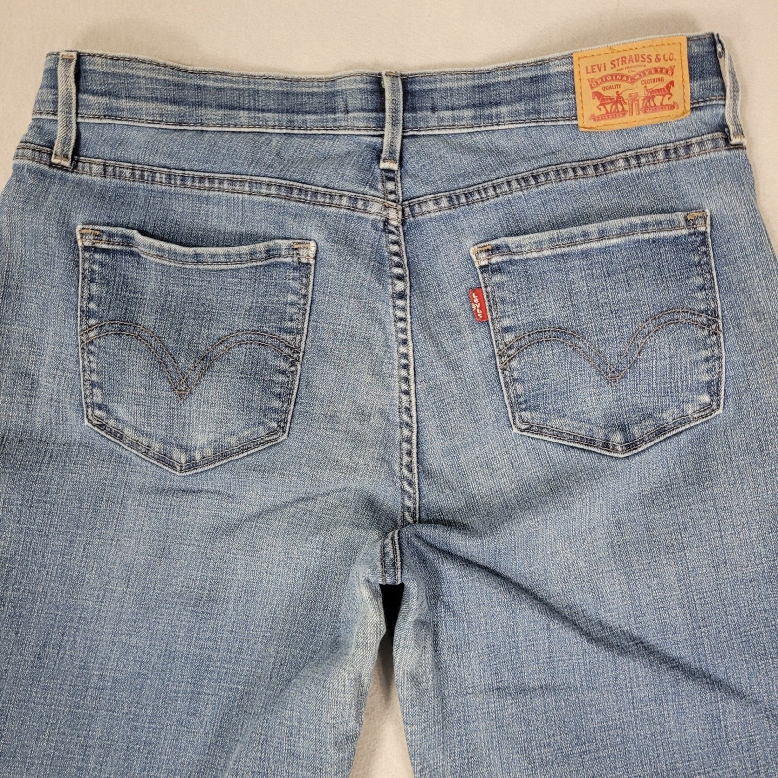 Levi’s 525 Jeans Women’s 12 31×28* Blue Perfect Waist Straight Fit Stretch Denim