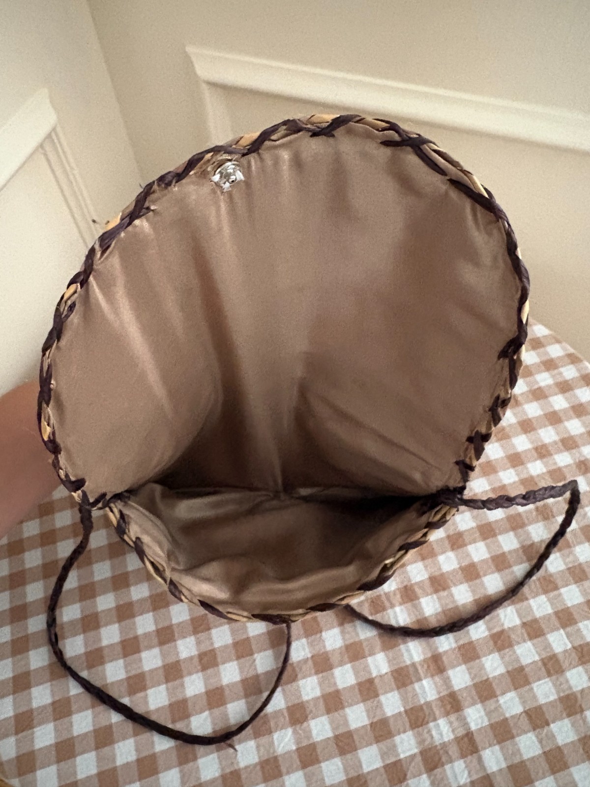 Woven Straw Mini Crossbody Bag Boho Artisan Purse