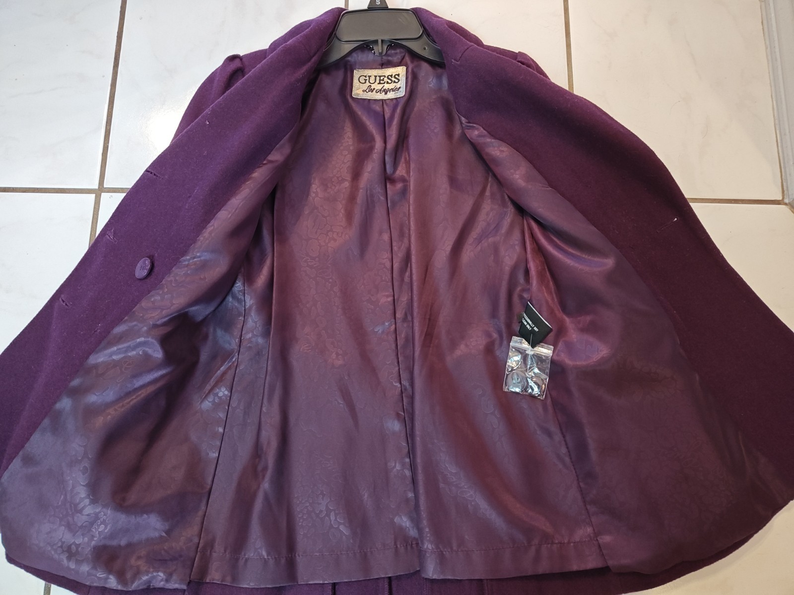 Guess Wool / Polyester/ Rayon Mixed Jacket Size Small/Medium Purple Color