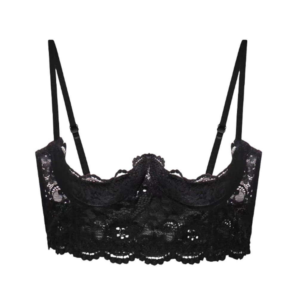 Sexy Womens Cupless Open Bra Bralette Lace Lingerie Underwear Half Cup Bra US