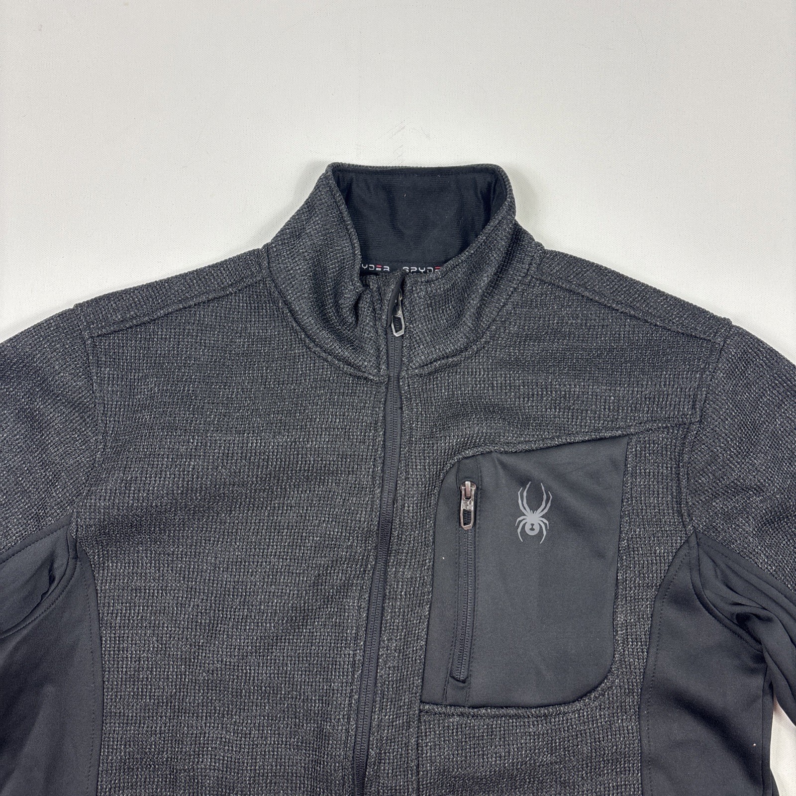 Spyder Mens Full Zip Black Jacket Fleece Lined Medium