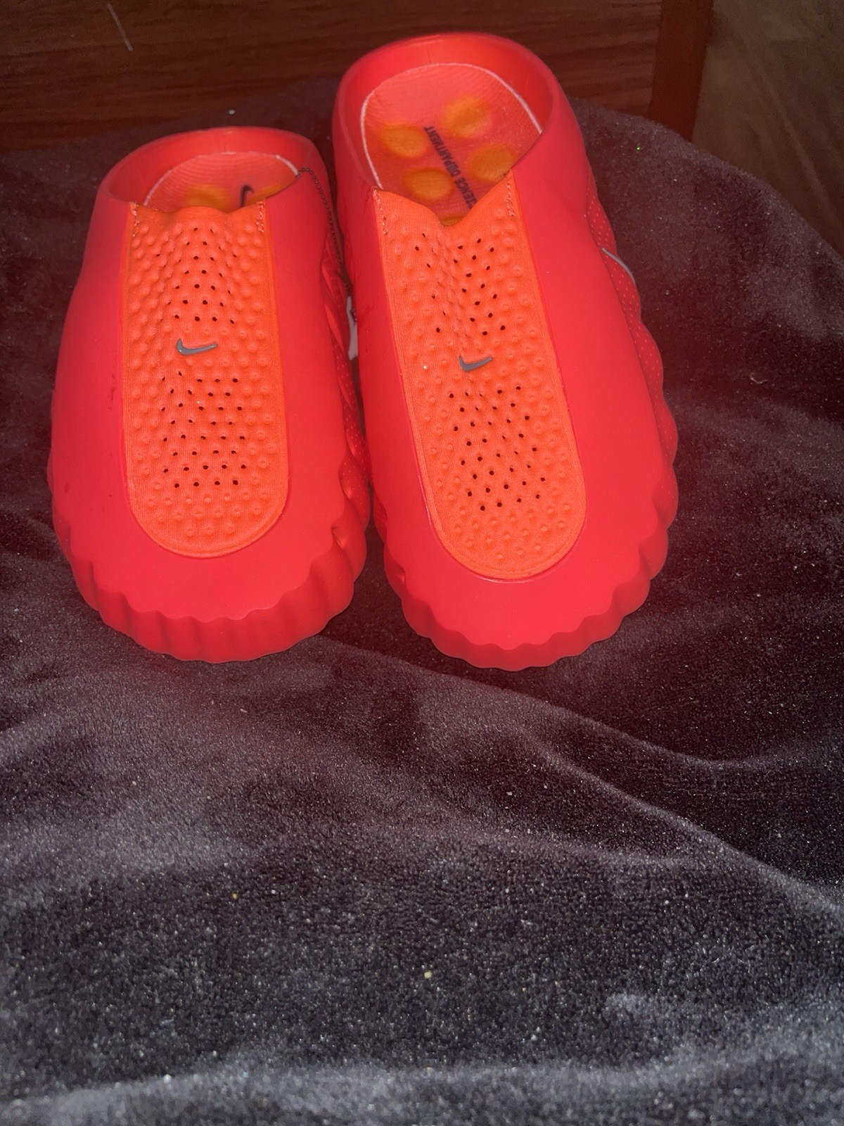 Nike Men’s Slide Sandals Slip-On Rubber Upper Red/Orange Logo US 9.5