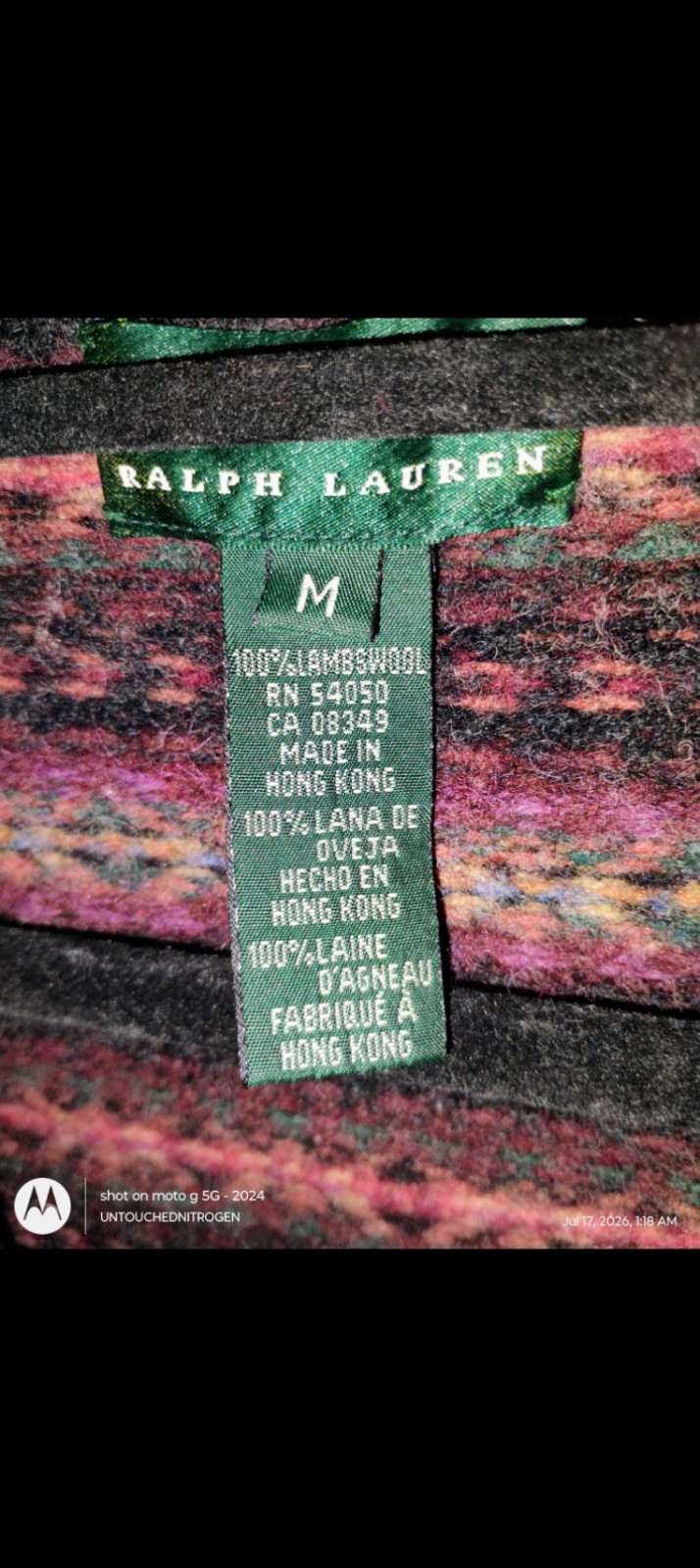 Lauren Ralph Lauren “Green” Label 100% Lambskin Wool Sweater