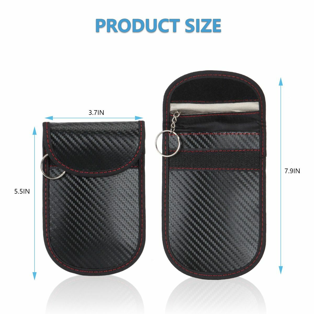2 Pack Faraday Bag for Key Fob Cage Protector Car RFID Signal Blocking Bag Black