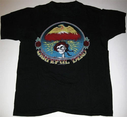1979 Grateful Dead “Happy New Year 1980” Tour Concert Shirt 2 side Black BTH107