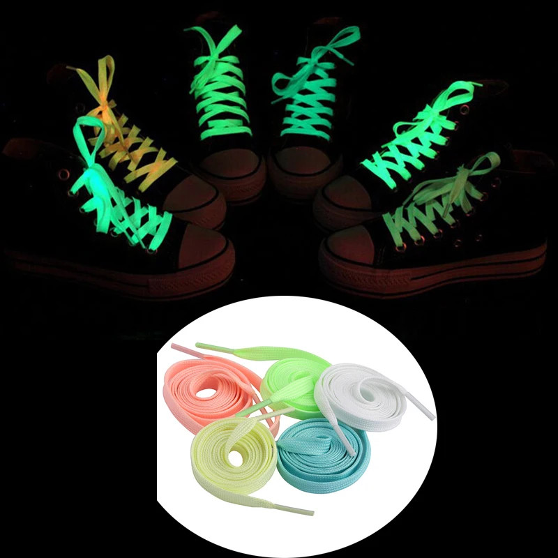 5 Colors Luminous Shoelaces Flat Suitable For All Shoes Fluorescent laces Party