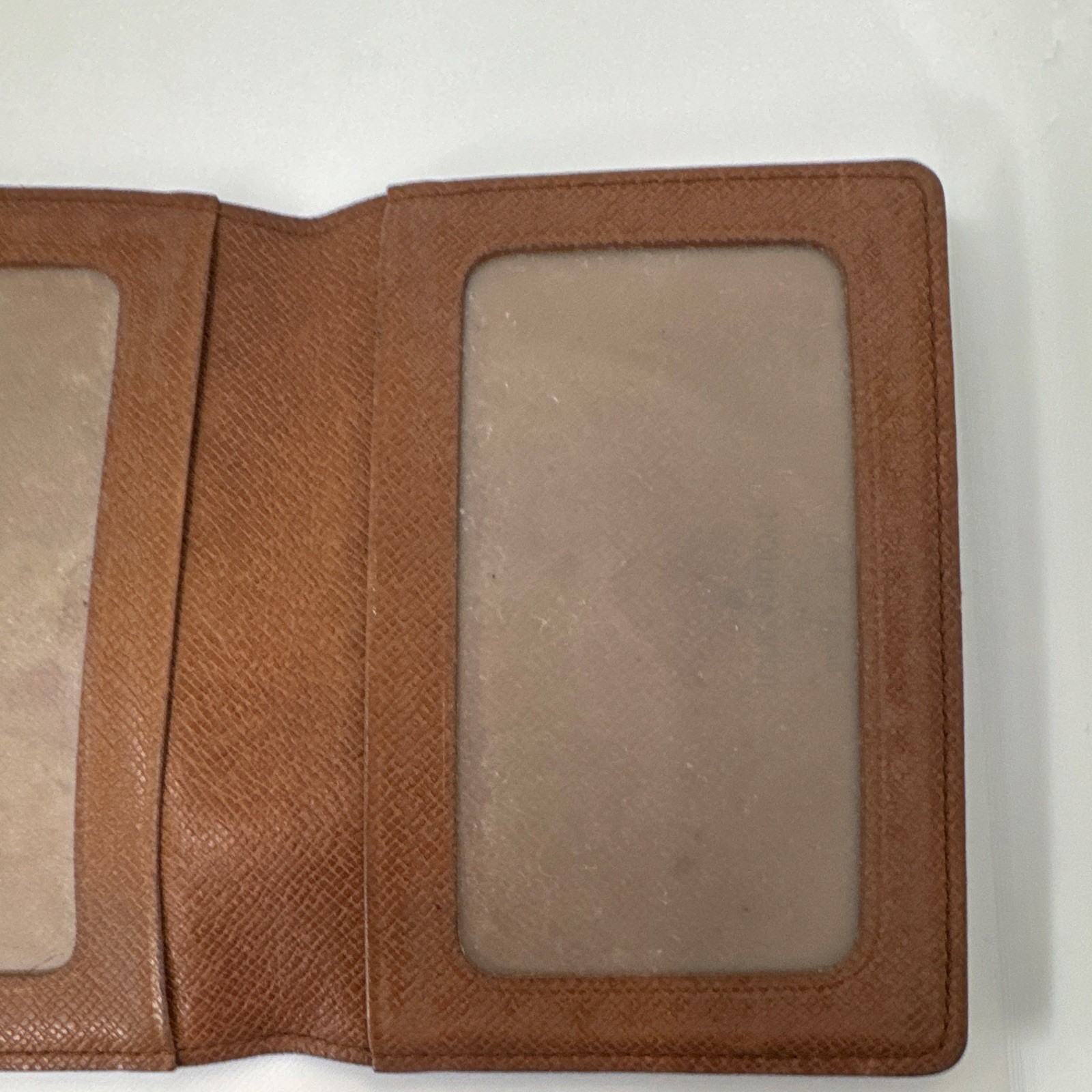 Louis Vuitton Monogram Brown Leather ID/Document Holder with ID Window