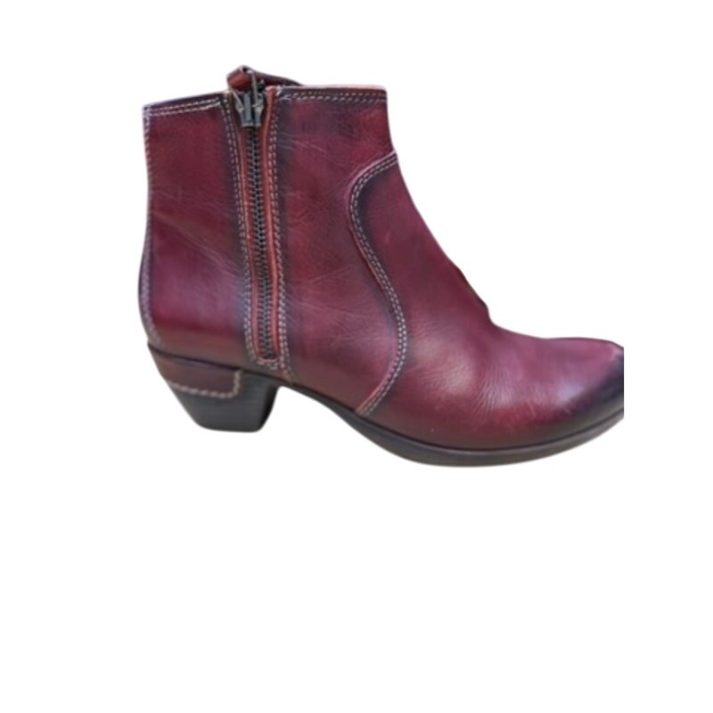 “PIKOLINOS” Women’s Zip Up Ankle Boot Red SZ 37 (7) Soft Leather 1 3/4 Heel