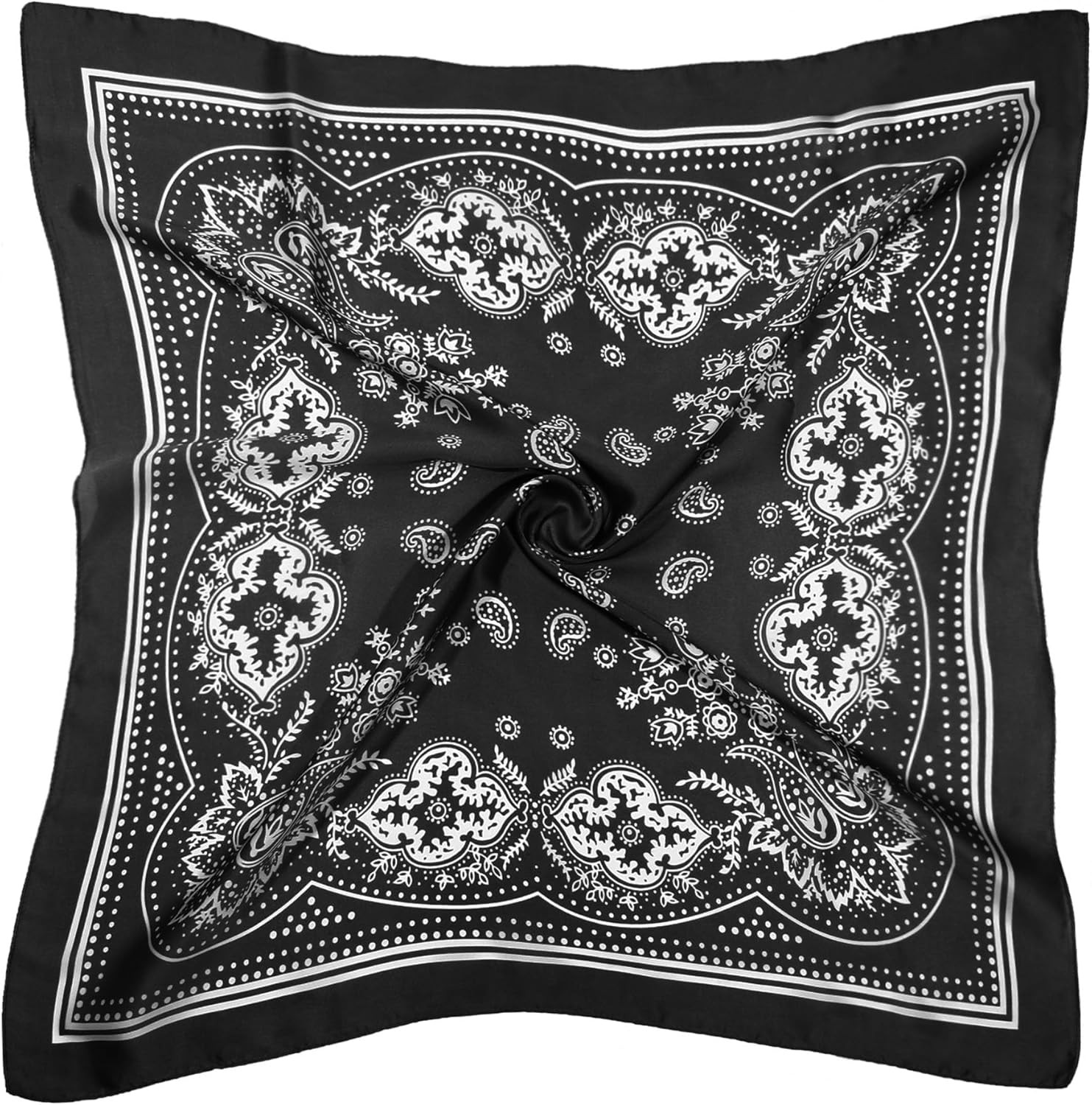 Satin Head Scarf – 27.5 Inches Silk Bandana Hair Wrap Square Scarf for Women & G