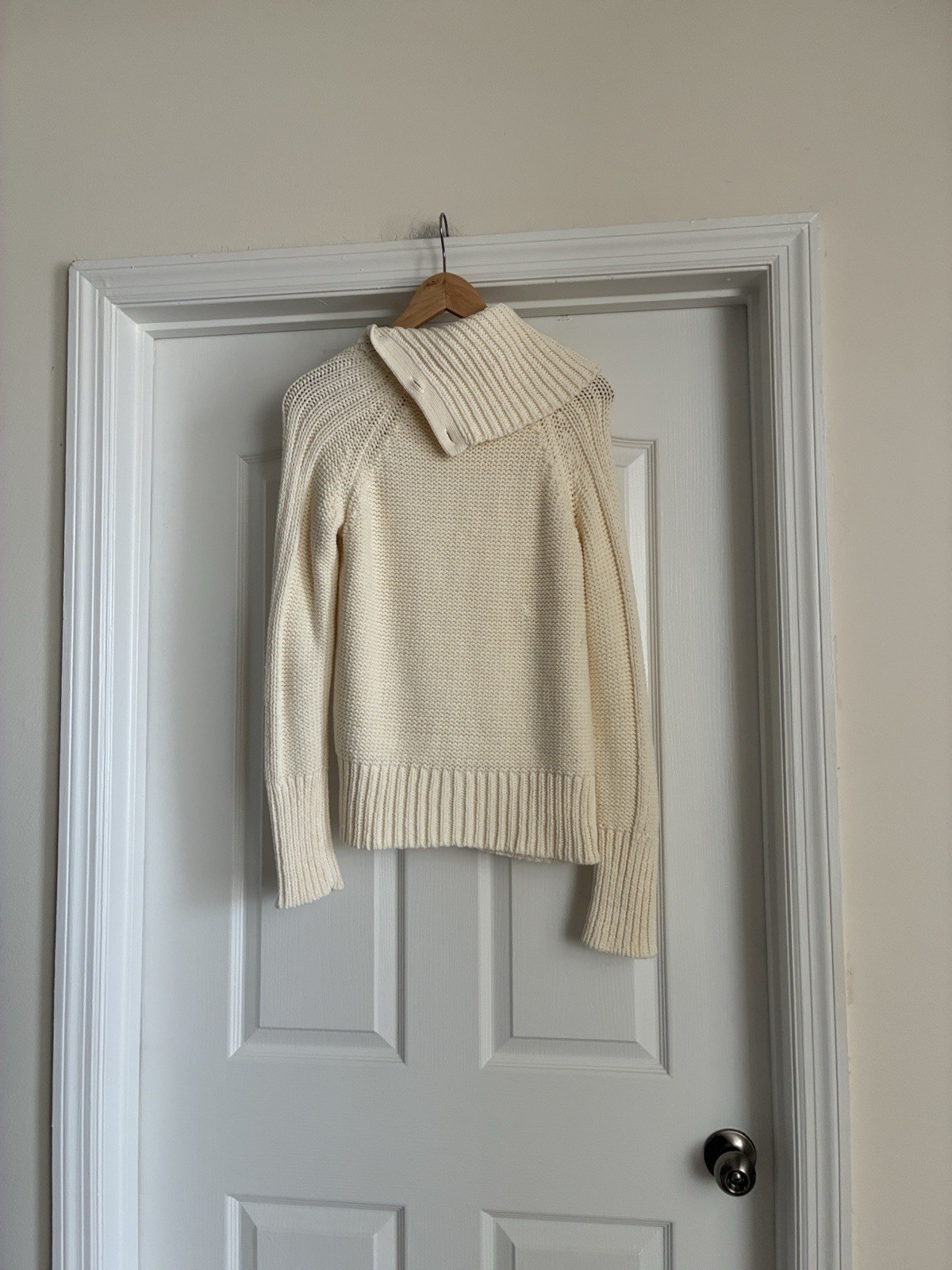 Vintage Falls Creek CableKnit SweaterCream Fisherman Collared CozyCottagecore