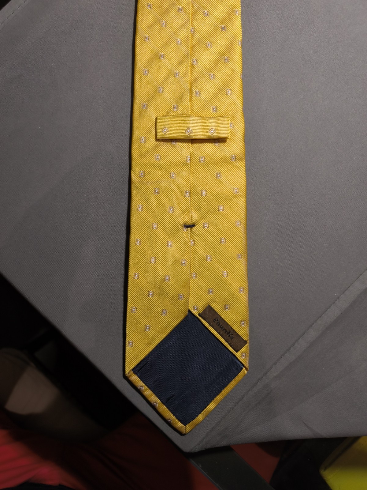 Church’s – Solid Color Microdrawing Geometric Silk Tie Made in Italy