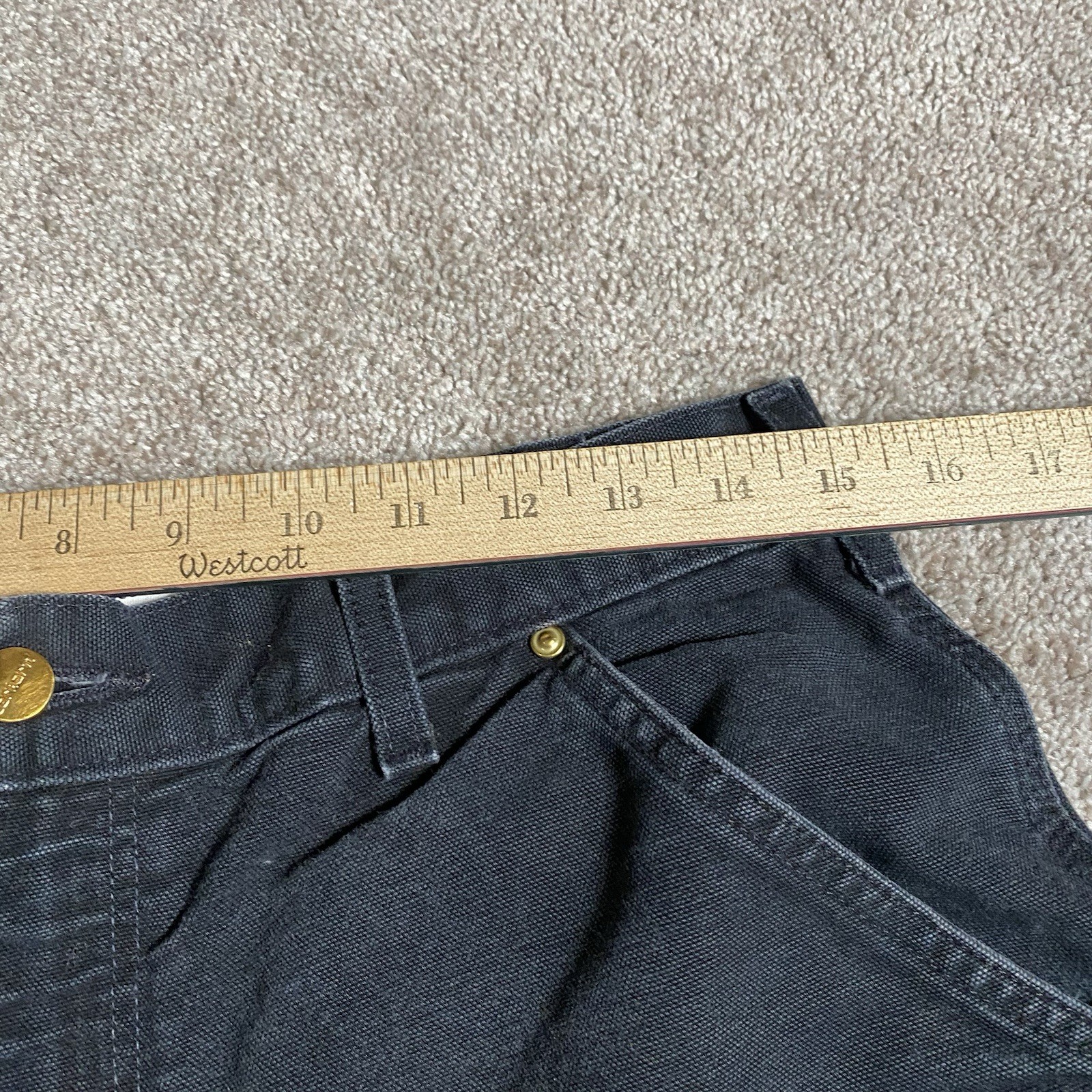Carhartt B01 Double Knee Black Canvas Original Loose Fit Pants Men’s 30 30 Faded