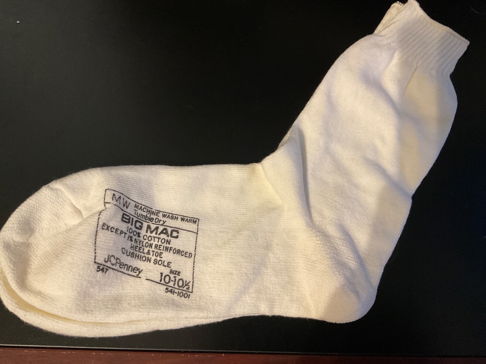 Vintage JCPenney BIG MAC Socks 100% Cotton 10-10 1/2, Mid-calf