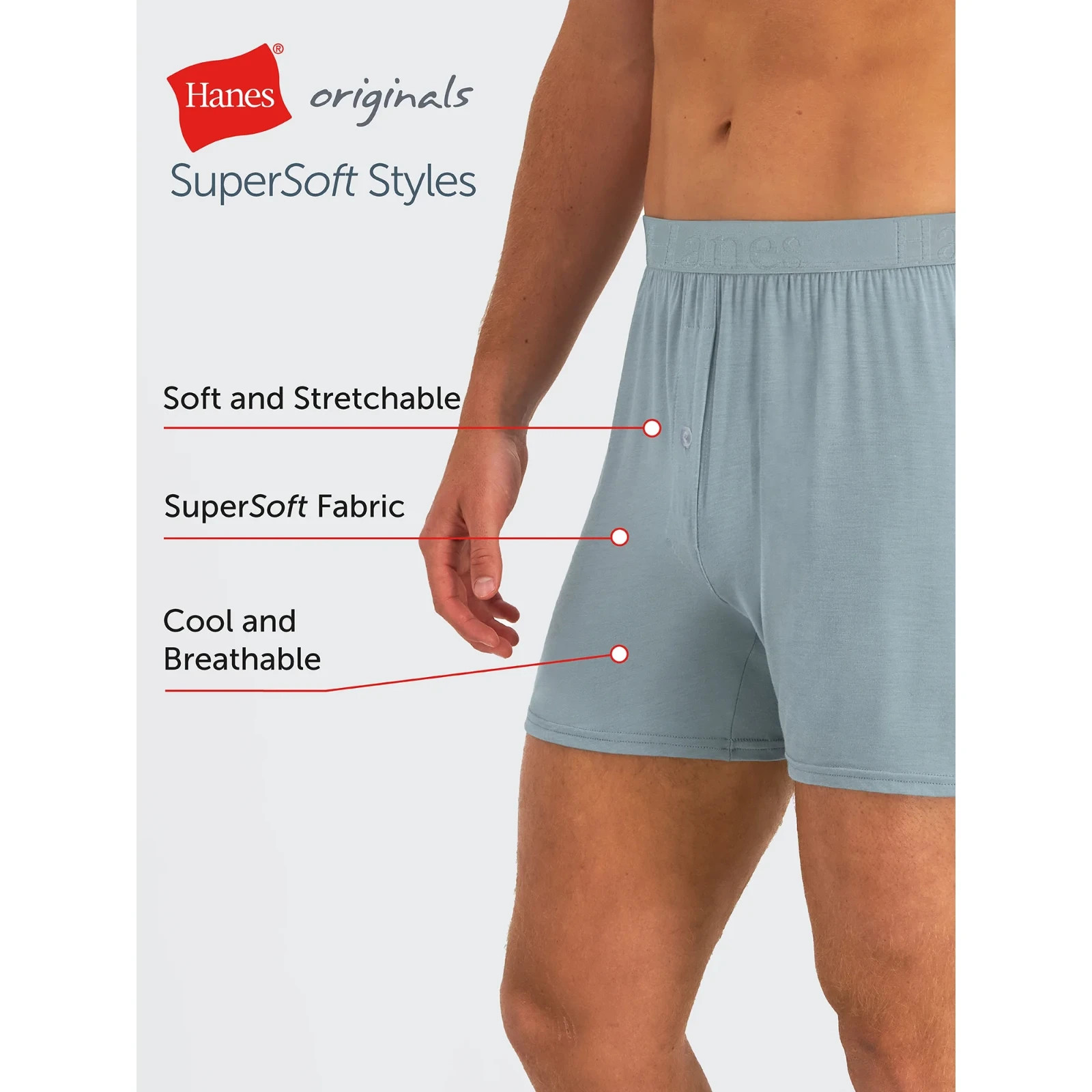 Hanes Men’s Size S 28-30 Boxer Briefs 3-Pack Supersoft Made Viscose From Bamboo