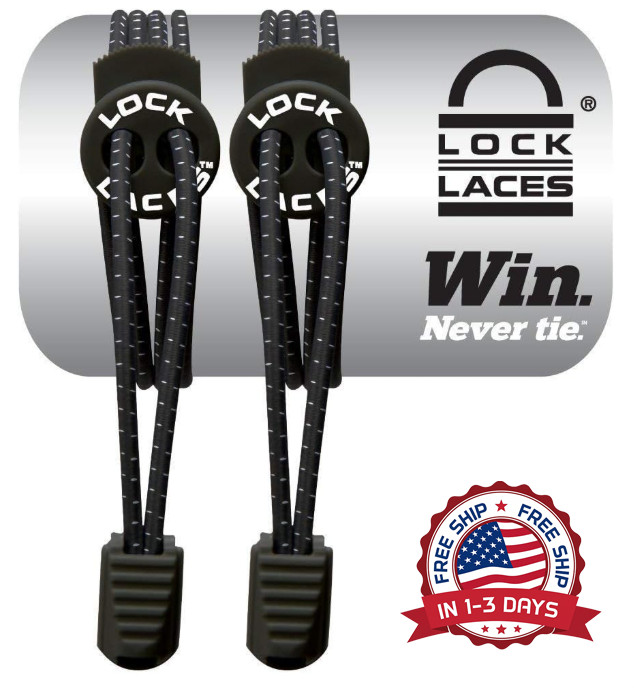 Elastic No Tie Shoelaces Lock Laces for Sneaker Shoes Kids Adults One Size Fits
