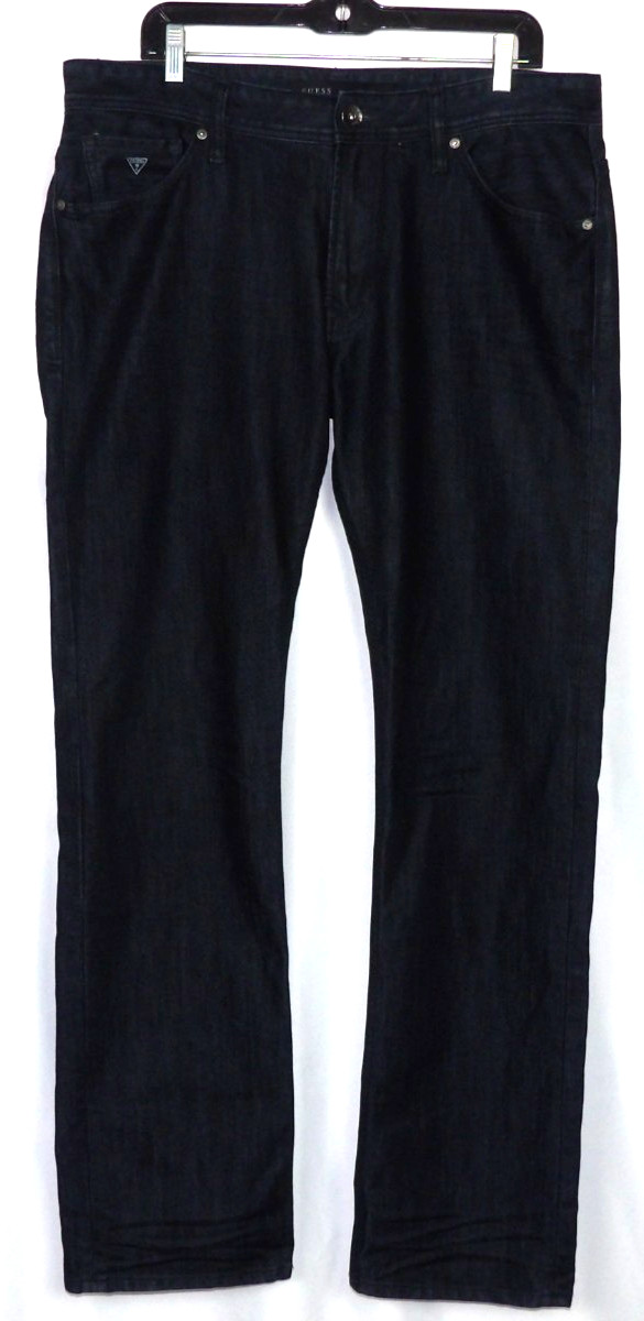 GUESS Dark Wash Stretch Regular Straight Leg Denim Jeans Men’s 36 X 34